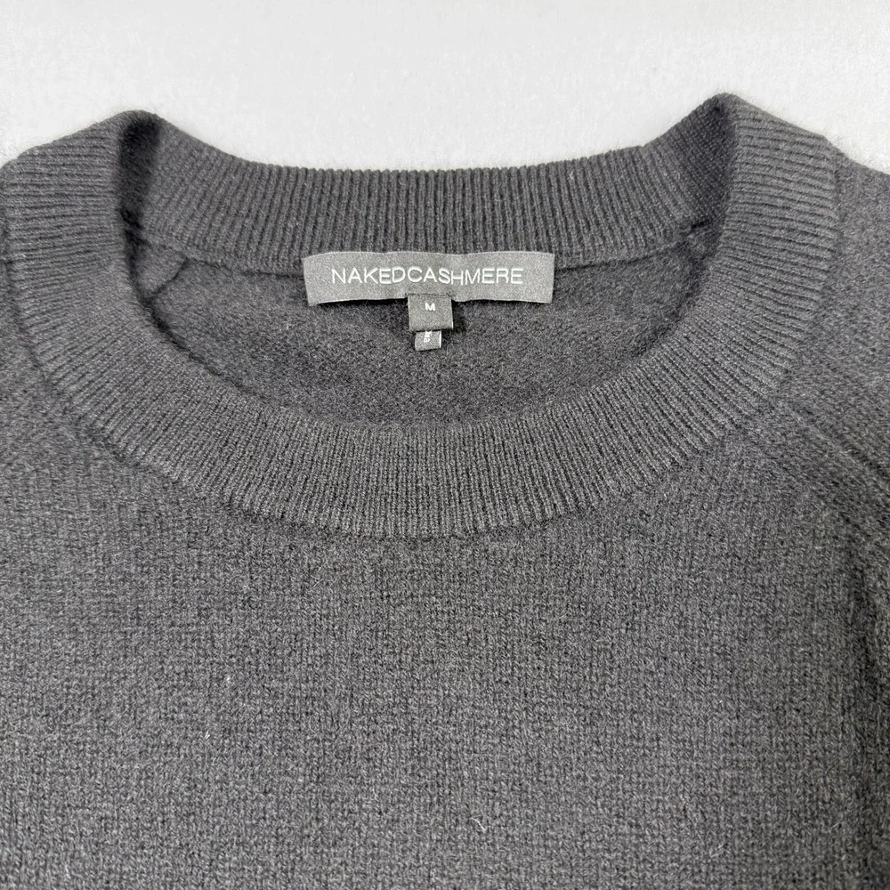 NAKED CASHMERE KAIA CREWNECK CASHMERE SWEATER Womens Medium‎ Black Quiet Luxury